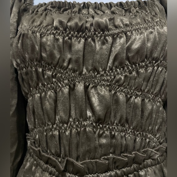 Free People Cassidy Silky Smocked Romper Olive Green  Size XS - Picture 6 of 15